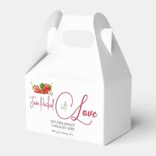 Jam Packed with Love Strawberry Wedding Favor Boxes