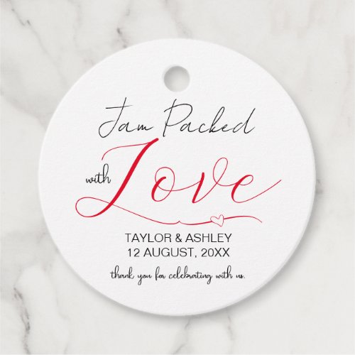 Jam Packed with Love Wedding Favor Tags