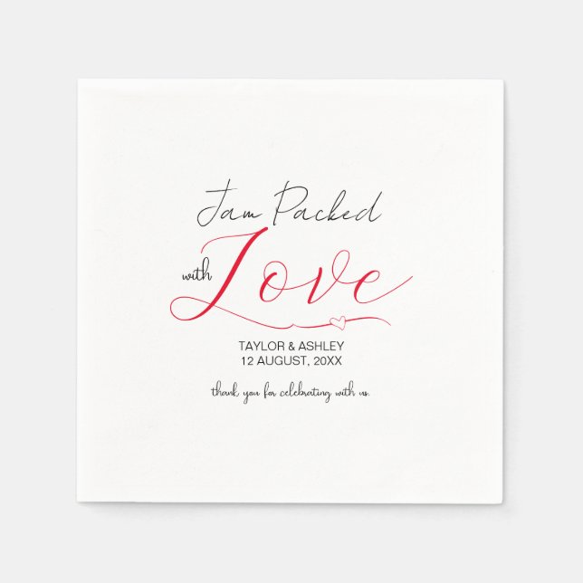 Jam Packed with Love Wedding Napkins (Front)