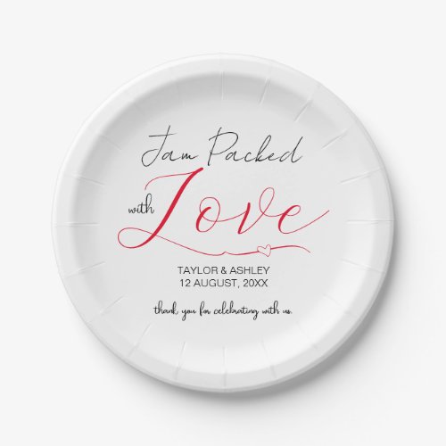 Jam Packed with Love Wedding Paper Plates