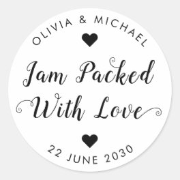Jam Packed With Love Wedding Party Jam Jar Favor Classic Round Sticker
