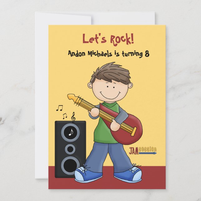Jam Session - Birthday Party  Invitation (Front)