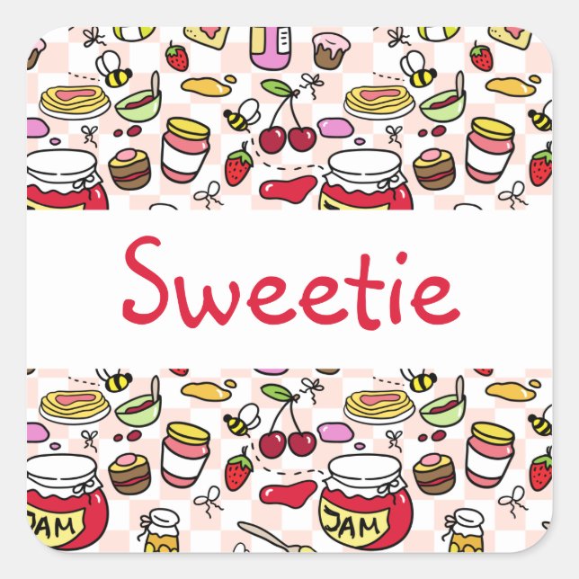 Jam sticker with text (editable text) (Front)