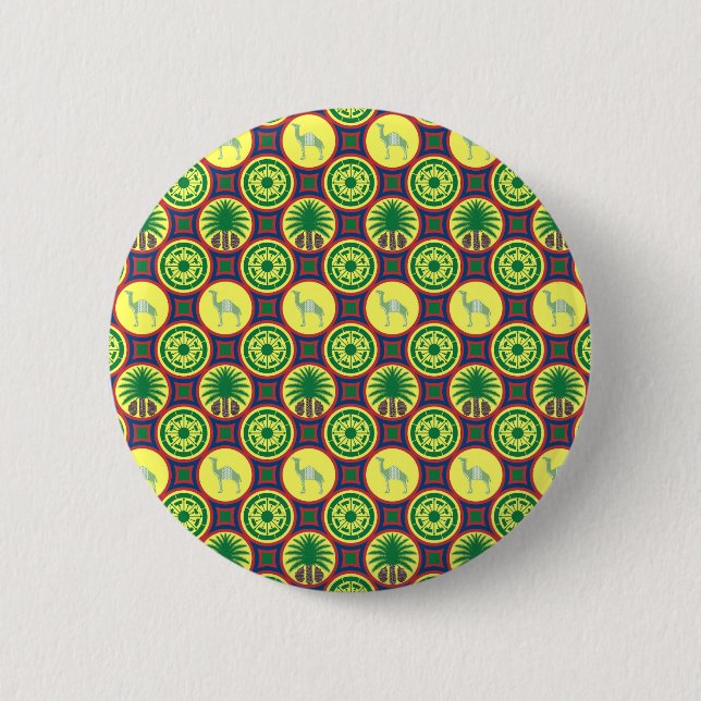 Jamahiri ® Libya | Africa Pattern Button (Front)