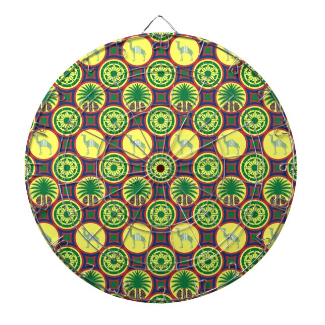 Jamahiri ® Libya | Africa Pattern Dart Board (Front)