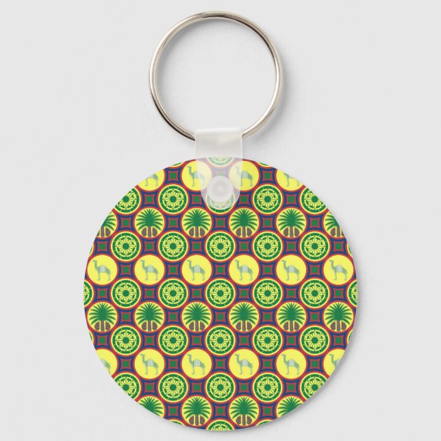 Jamahiri ® Libya | Africa Pattern Keychain (Front)