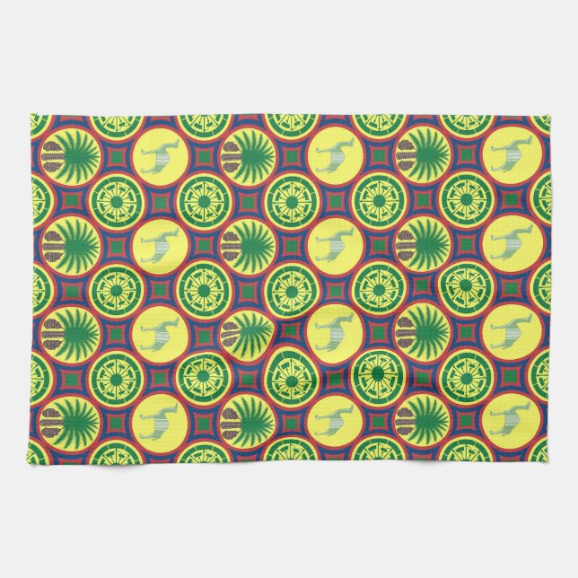 Jamahiri ® Libya | Africa Pattern Kitchen Towel (Horizontal)