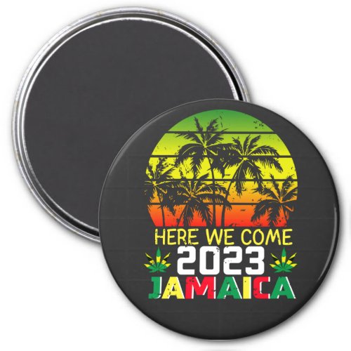 Jamaica 2023 Here We Come Circle Magnet