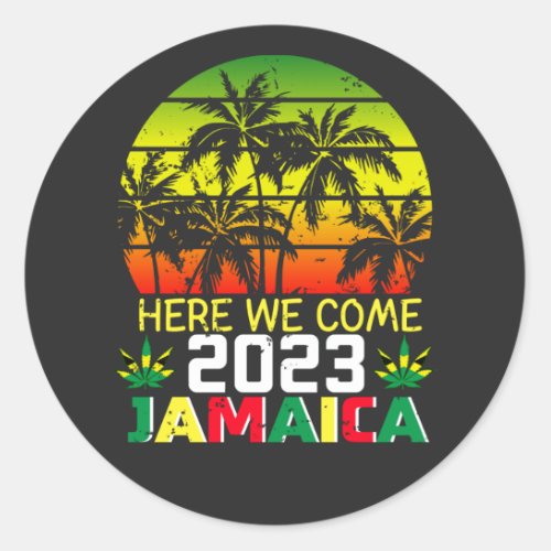 Jamaica 2023 Here We Come Classic Round Sticker
