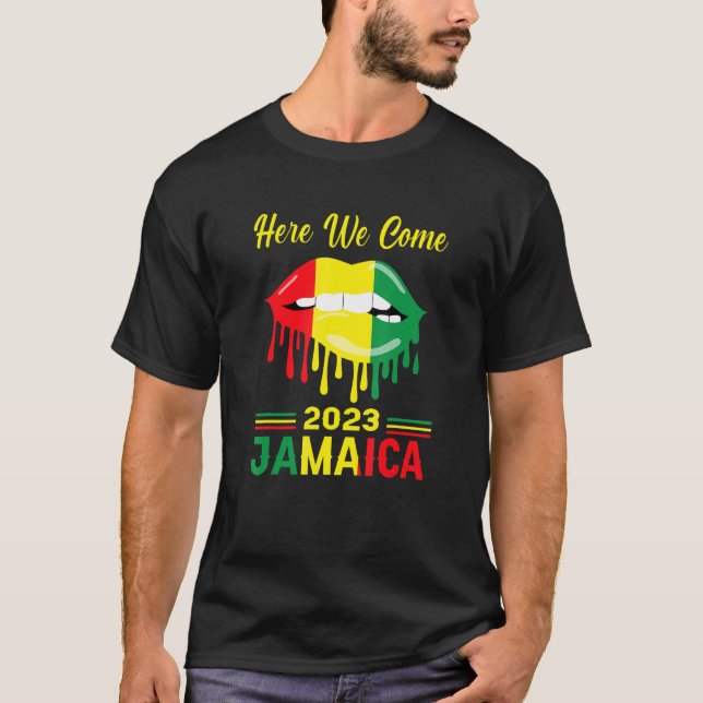 Jamaica 2023 Here We Come Matching Family Vacation T-Shirt (Front)