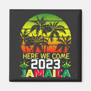 Jamaica 2023 Here We Come Square Magnet
