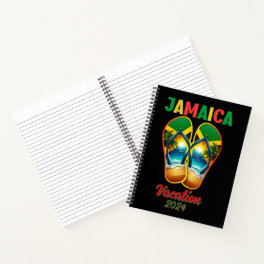Jamaica 2024 Flip Flop Vacation Tropical Beach Notebook