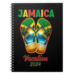 Jamaica 2024 Flip Flop Vacation Tropical Beach Notebook