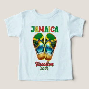 Jamaica 2024 Flip Flop Vacation Tropical Beach Toddler T-shirt