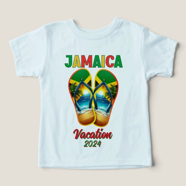 Jamaica 2024 Flip Flop Vacation Tropical Beach  Toddler T-shirt (Design Front)