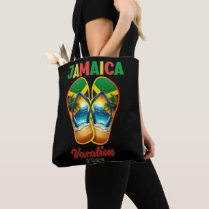 Jamaica 2024 Flip Flop Vacation Tropical Beach Tote Bag