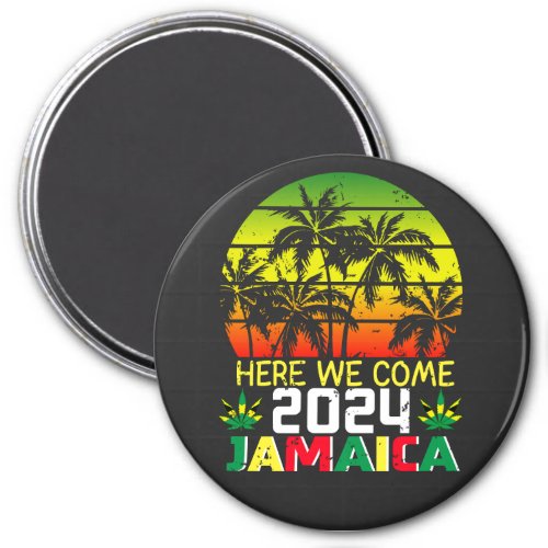 Jamaica 2024 Here We Come Circle Magnet
