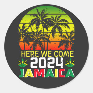 Jamaica 2024 Here We Come Classic Round Sticker