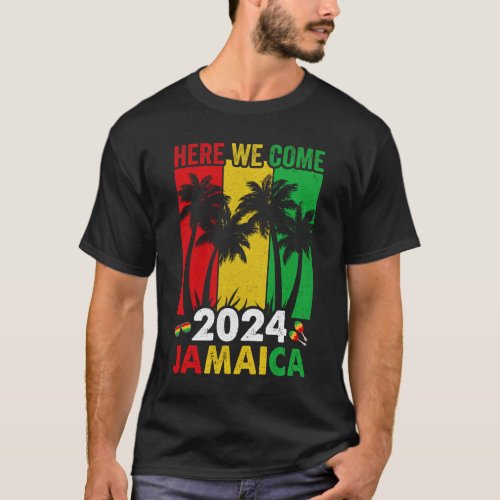 Jamaica 2024 Here We Come Matching Family Vacation T_Shirt