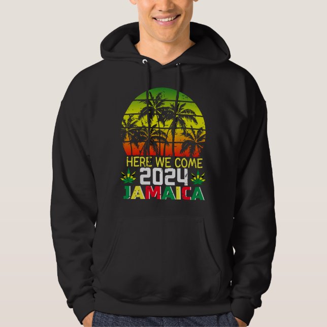 Jamaica 2024 Here We Come Men Hoodie (Front)