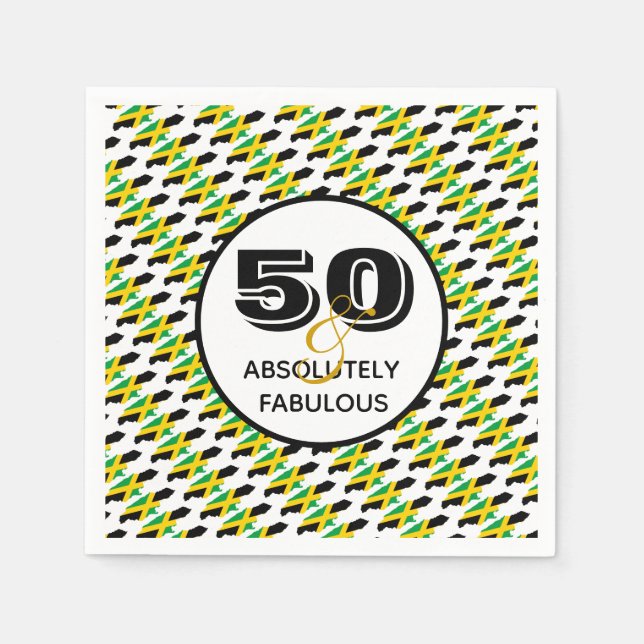 JAMAICA 50 Absolutely Fabulous Party Paper Napkins (Front)