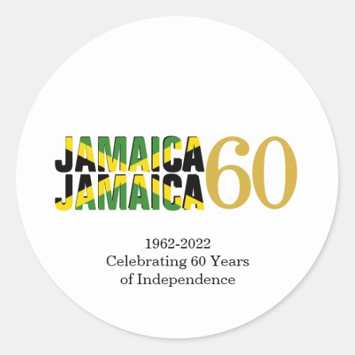 JAMAICA 60th Anniversary Independence Classic Round Sticker