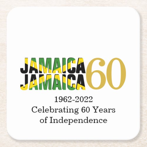 JAMAICA 60th Anniversary Independence Square Paper Coaster