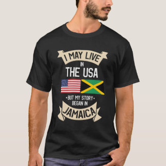 Jamaica American Flag Usa Jamaican Roots T-Shirt