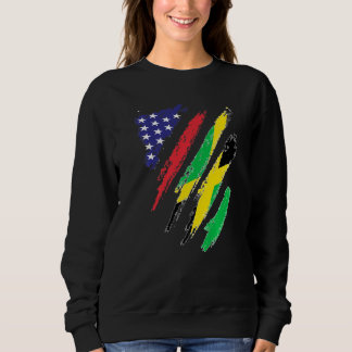 Jamaica American Grown Flag USA Patriot Heritage M Sweatshirt