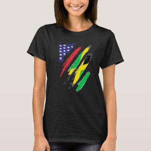 Jamaica American Grown Flag USA Patriot Heritage M T-Shirt