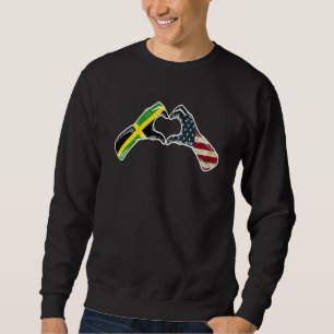 Jamaica American USA Flag - USA Jamaican Heart_1 Sweatshirt