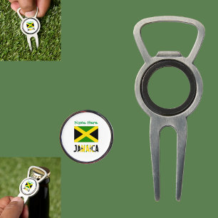 Jamaica and Jamaican Flag Green Personalization  Divot Tool