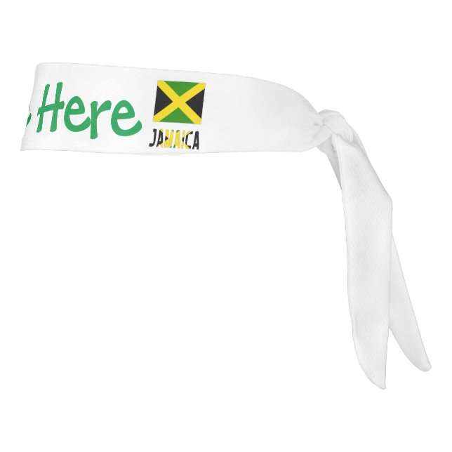 Jamaica and Jamaican Flag Green Personalization Tie Headband (Rotate 90)