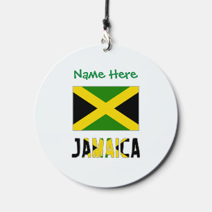 Jamaica and Jamaican Flag Green Personalization  Wind Chime