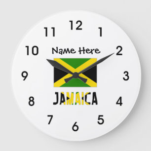 Jamaica and Jamaican Flag Personalized Large Clock