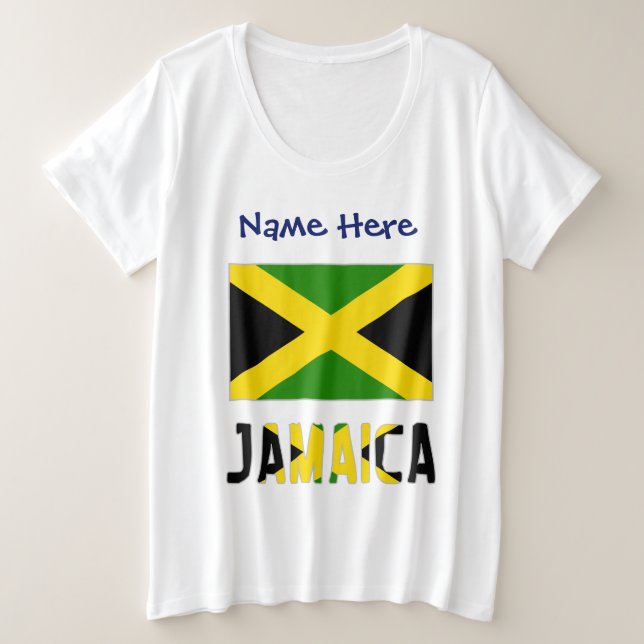 Jamaica and Jamaican Flag Personalized  Plus Size T-Shirt (Design Front)