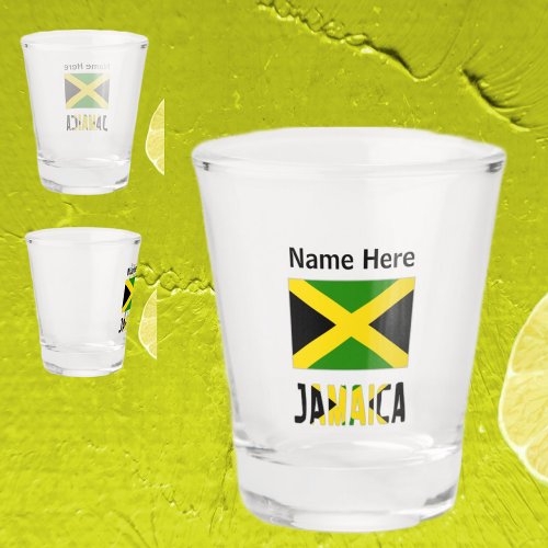 Jamaica and Jamaican Flag Personalized  Shot Glass