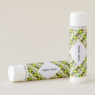Jamaica and Jamaican Flag Tiled Personalized Lip Balm