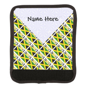 Jamaica and Jamaican Flag Tiled Personalized  Luggage Handle Wrap