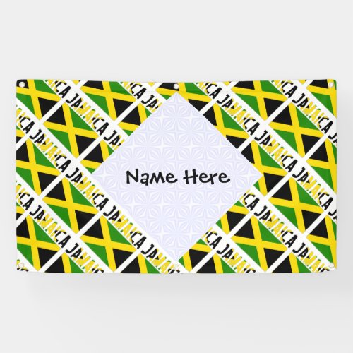 Jamaica and Jamaican Flag Tiled with Your Name Banner