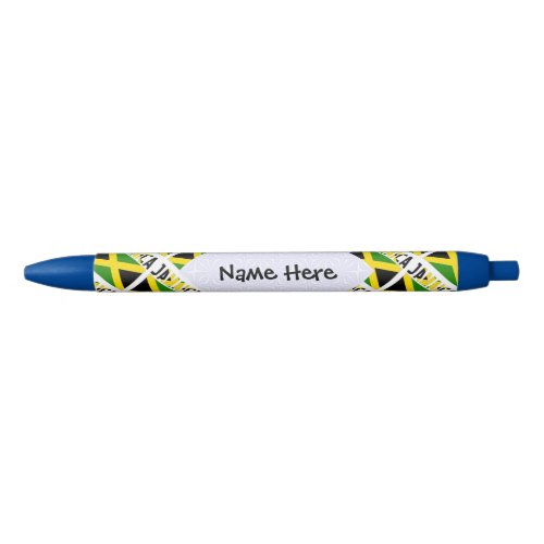 Jamaica and Jamaican Flag Tiled with Your Name Black Ink Pen