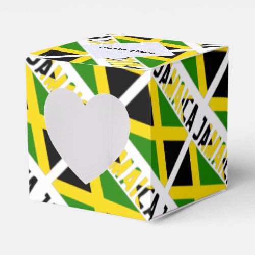 Jamaica and Jamaican Flag Tiled with Your Name Favor Boxes