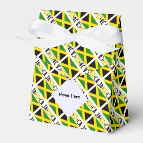 Jamaica and Jamaican Flag Tiled with Your Name Favor Boxes