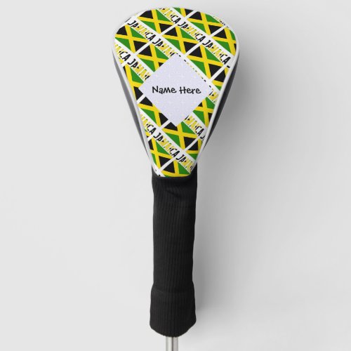 Jamaica and Jamaican Flag Tiled with Your Name Golf Head Cover