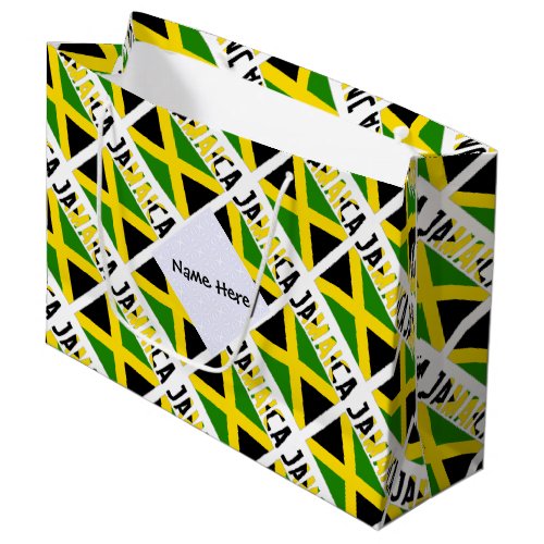 Jamaica and Jamaican Flag Tiled with Your Name Large Gift Bag