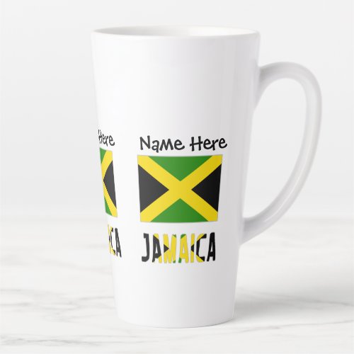 Jamaica and Jamaican Flag with Your Name Latte Mug
