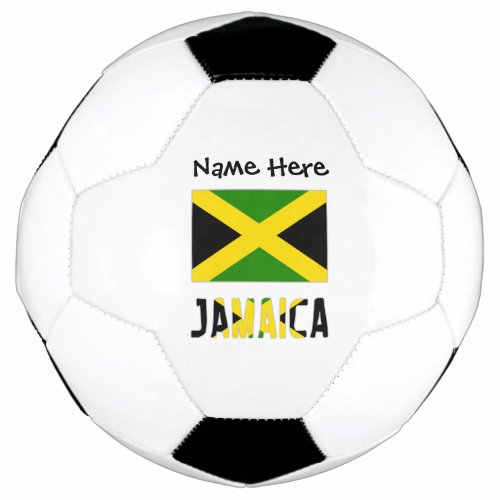 Jamaica and Jamaican Flag with Your Name Soccer Ba Soccer Ball