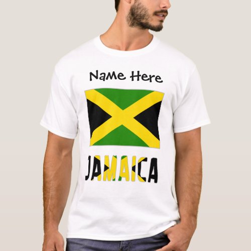 Jamaica and Jamaican Flag with Your Name T_Shirt