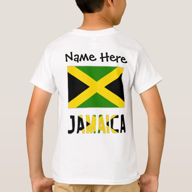 Jamaica and Jamaican Flag with Your Name T-Shirt (Back)