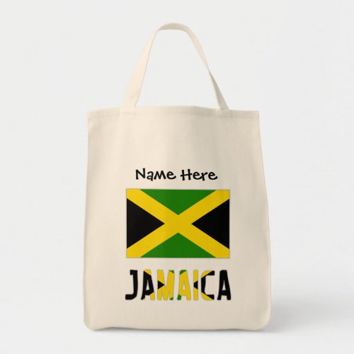 Jamaica and Jamaican Flag with Your Name Tote Bag